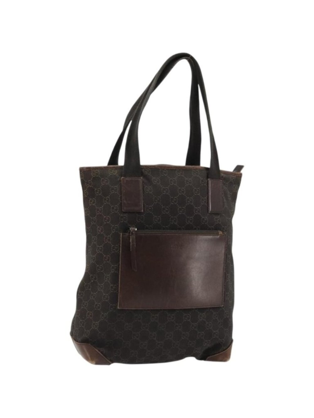 GUCCI GG Canvas Tote Bag Brown Silver 28892